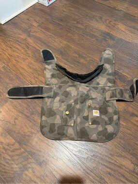 Carhartt Camo Dog Bib Vest in Olive and Brown